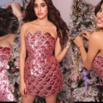 Janhvi Kapoor Brought A Pink Touch To The Christmas Season 2024 In A Seashell Dress | Janhvi kapoor Today’s look Trending  | Trendingstorys.com